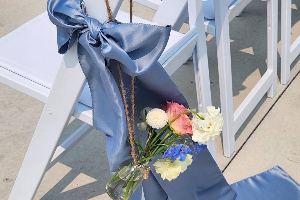Cute flowers on the chairs