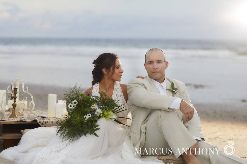 The bride and groom