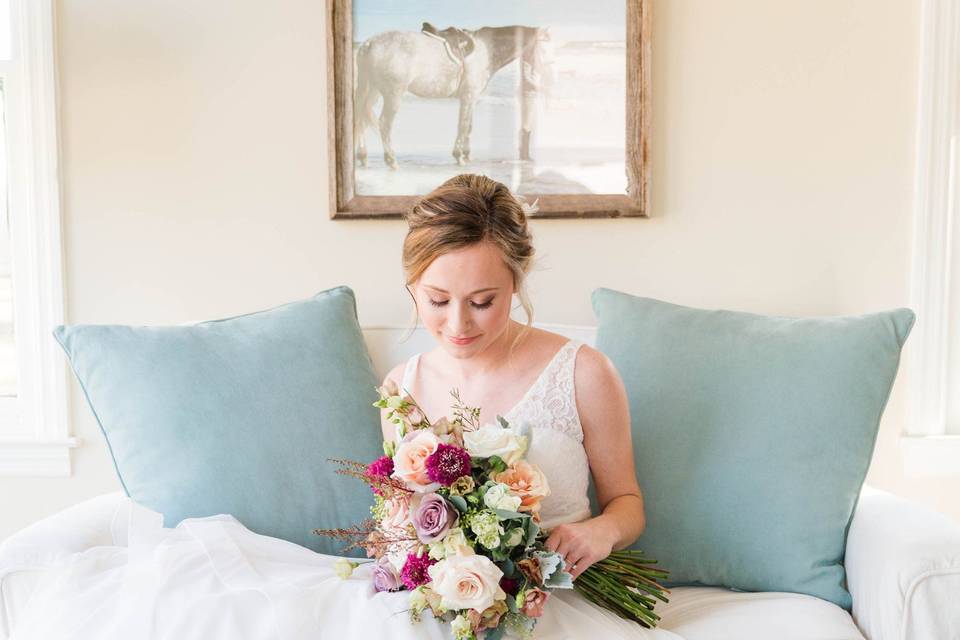 Bride in the bridal suite