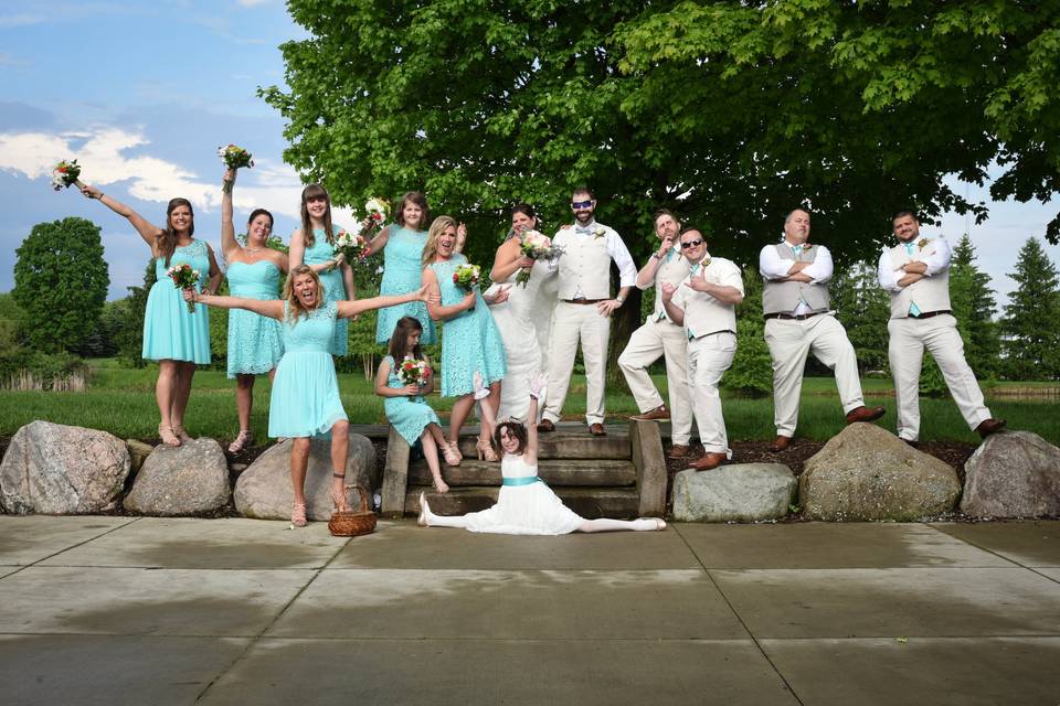 Fun with the bridal party