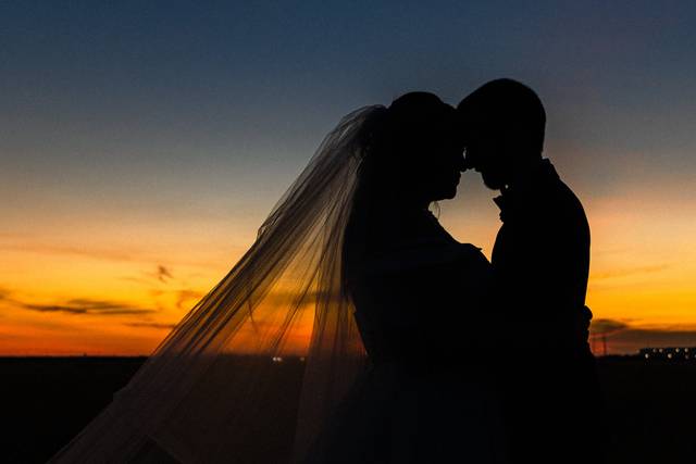 Wedding sunset portrait