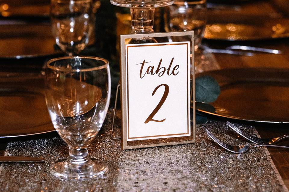 Wedding table setting bokeh