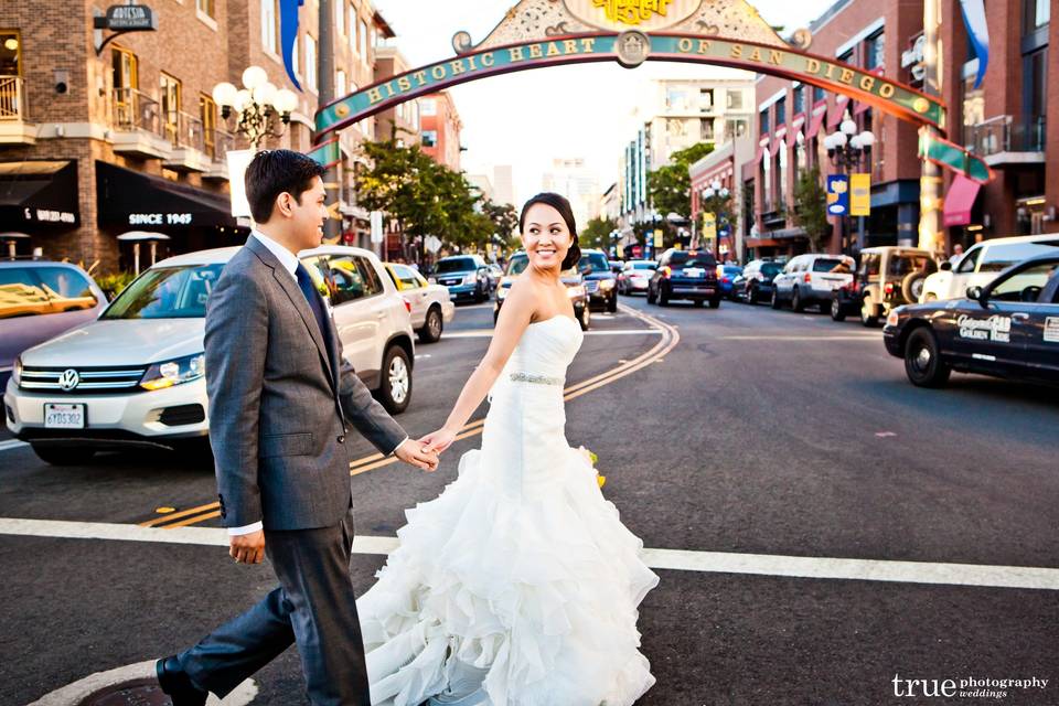 Wedding Portraits in the Gaslamp Quarter