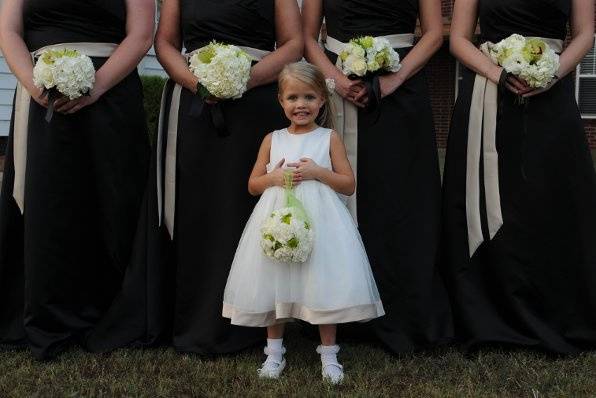Bridesmaid and flower girl
