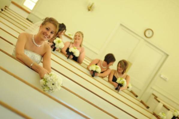 The bride with her bridesmaids