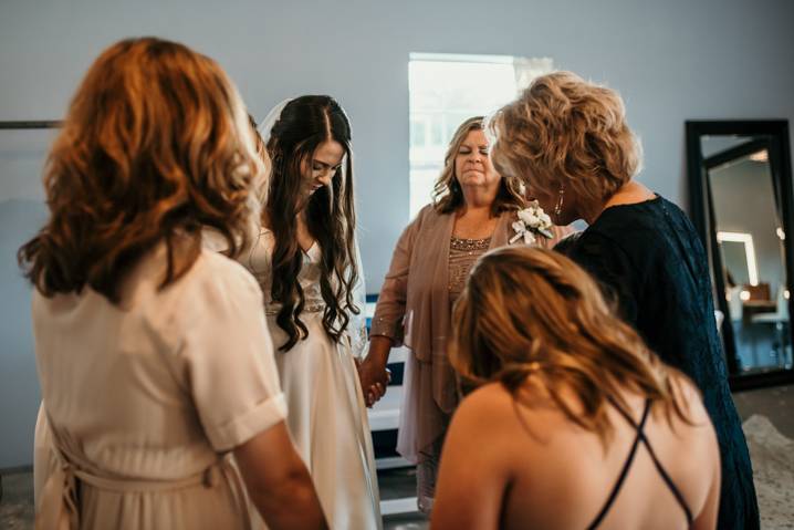 Praying before ceremony