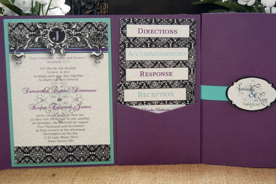 Damask - Purple and Turquoise Collection