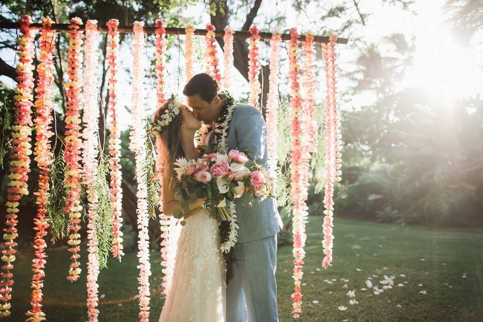 Backyard wedding in paradise