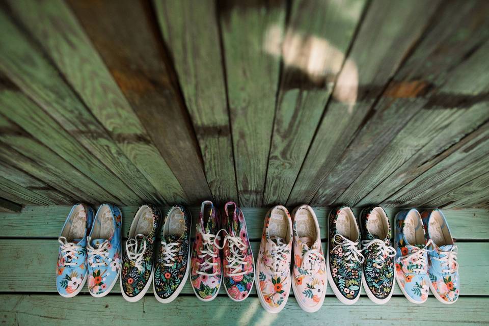 Bride tribe flower vans