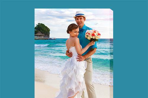 Wedding photo shoot on the beach- Wedding Photo Printed on Canvas