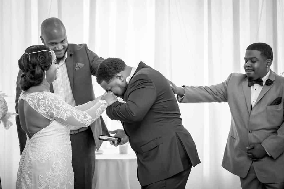 Happy groom