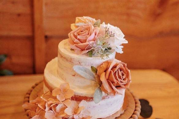 Two Tier Pink Champagne Cake