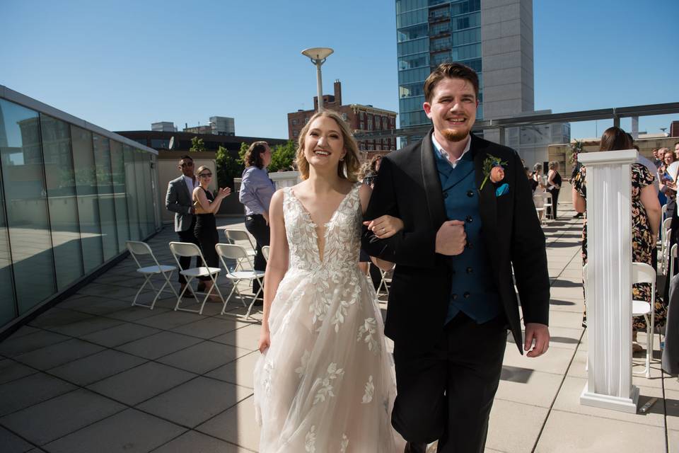 Roof Terrace Bride and Groom