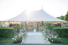 Tent entrance with roses