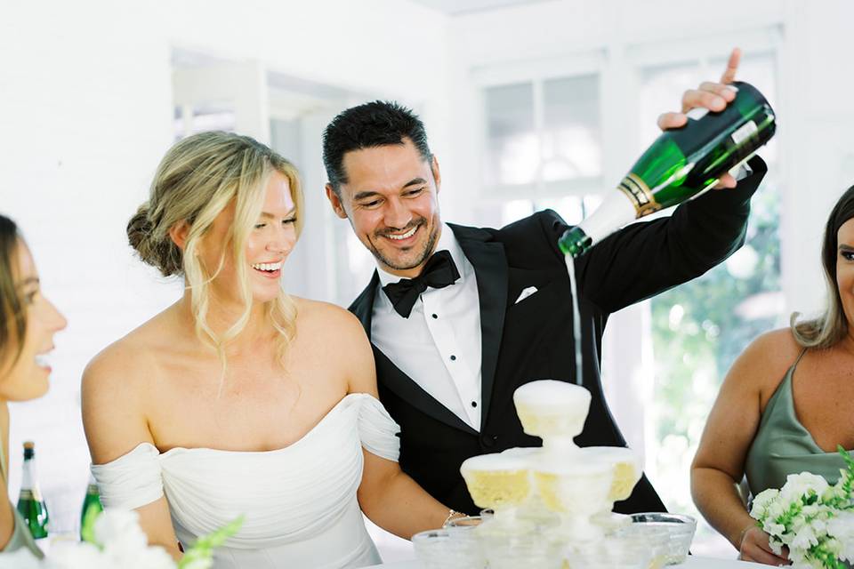 Champagne tower for wedding pa
