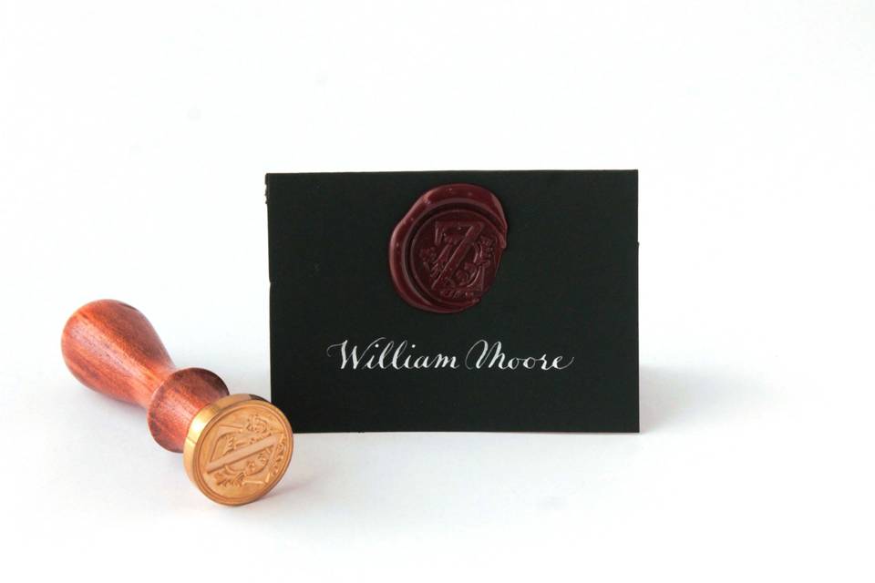 Place Cards with Red Wax seal