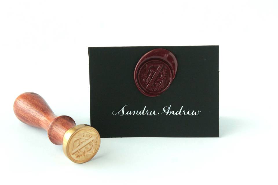 Place cards with red wax seal