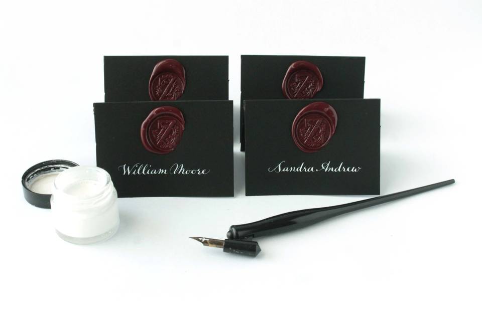 Place Cards with Red Wax seal