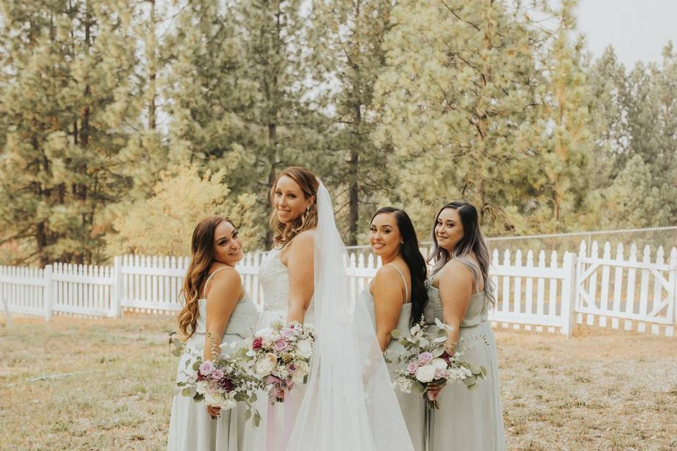 Beautiful Bride & Bridesmaids