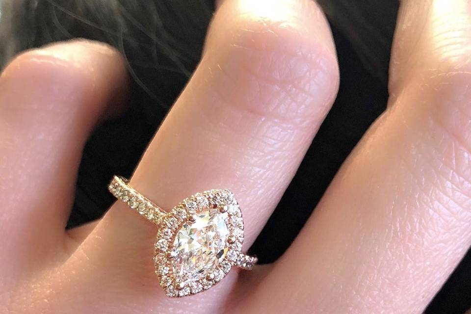 Marquise cut diamond ring