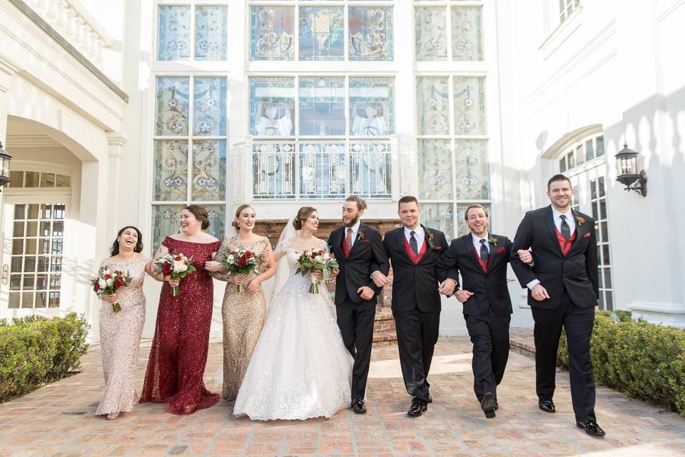 Bridal party having fun - Jesse Giles Photography