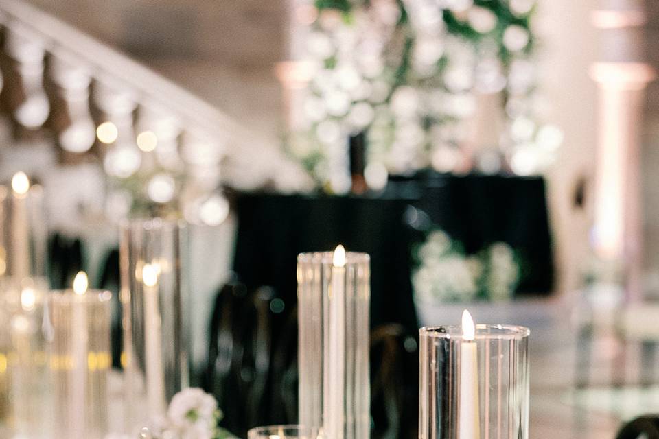 Black and white museum wedding