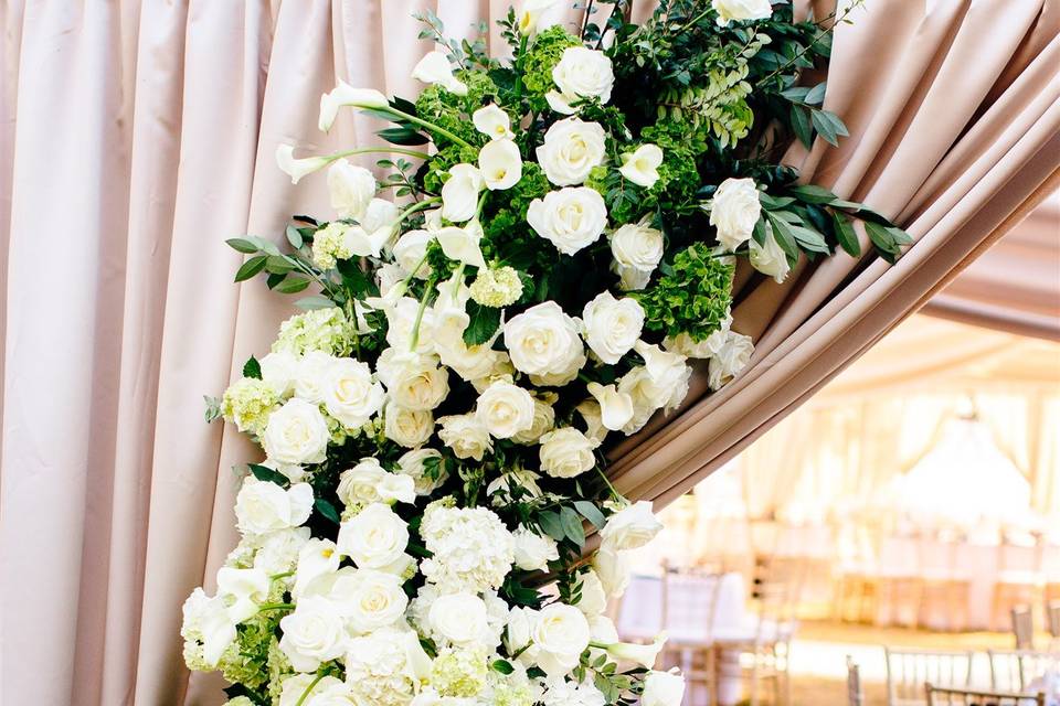 Tent entrance flowers