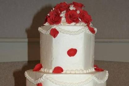3-tier Hexagon Wedding Cake, 110 Servings