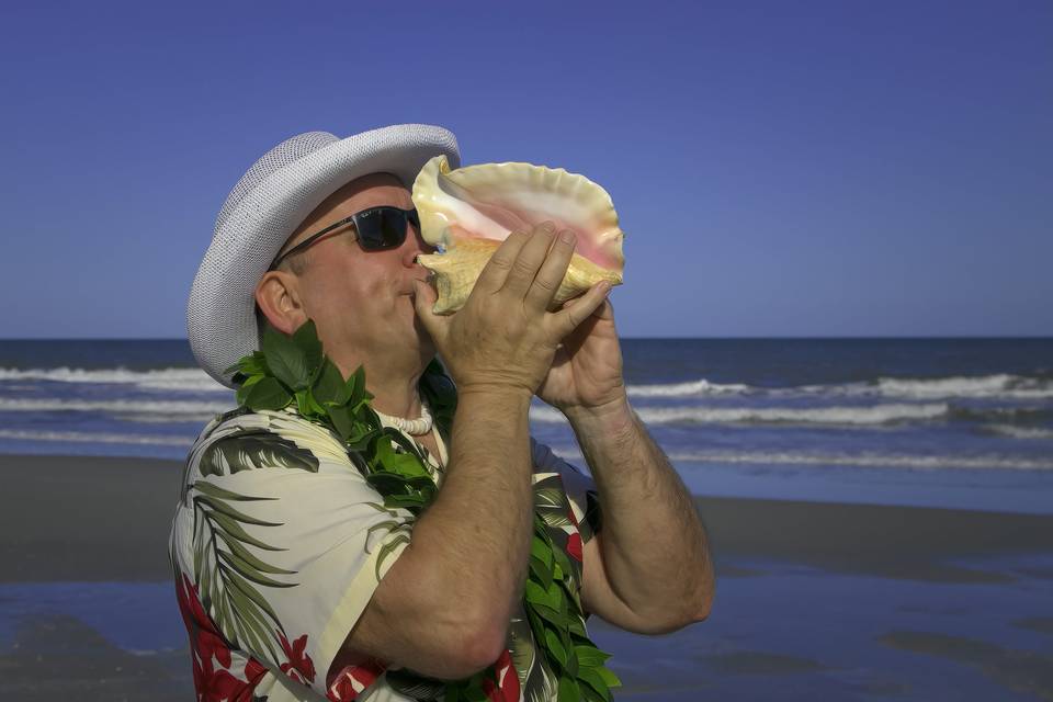 Blowing of the conch shell