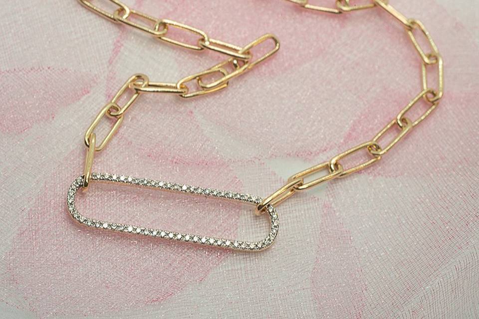 Paperclip Diamond Necklace