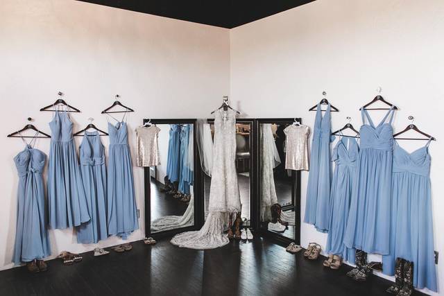 Dresses hanging ready to go