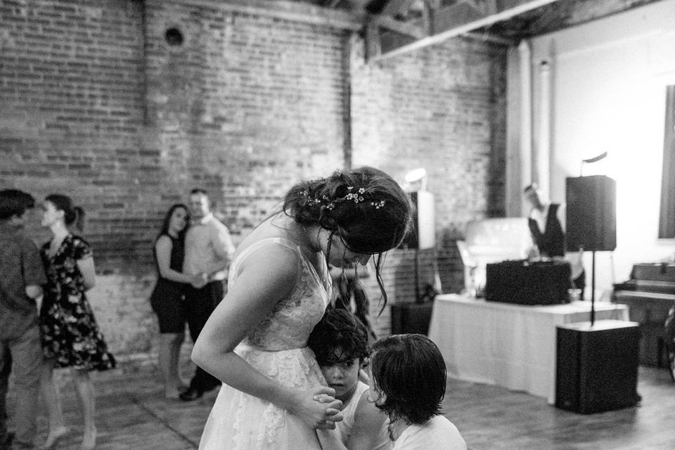 Kids and the bride