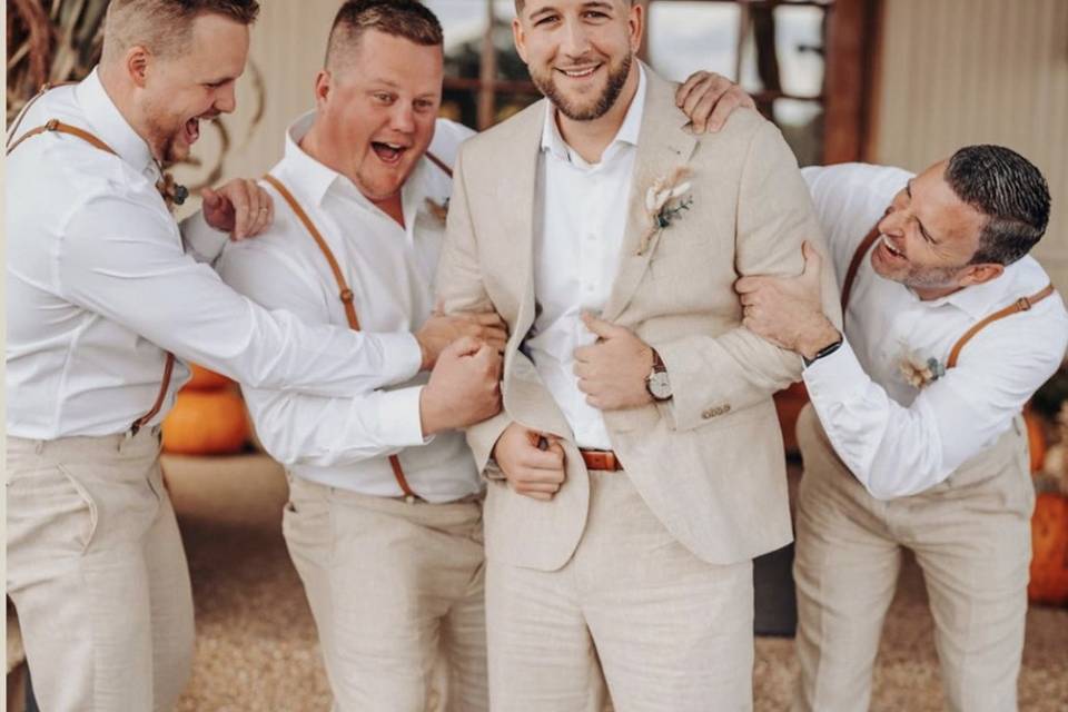 Excited Groomsmen