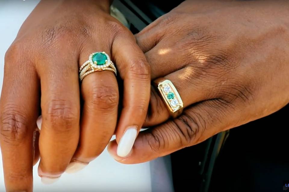 Emerald wedding rings