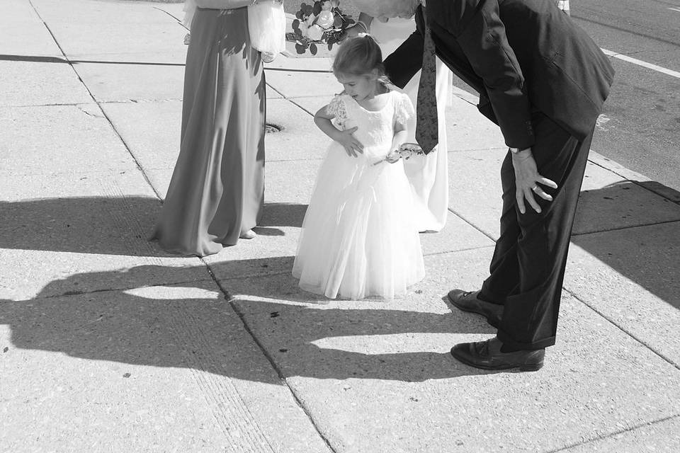 Dad with the bridesmaids