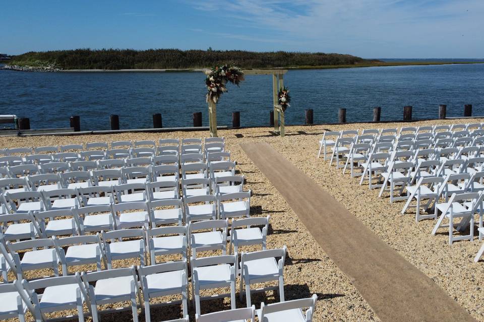 Ceremony overlooking bay