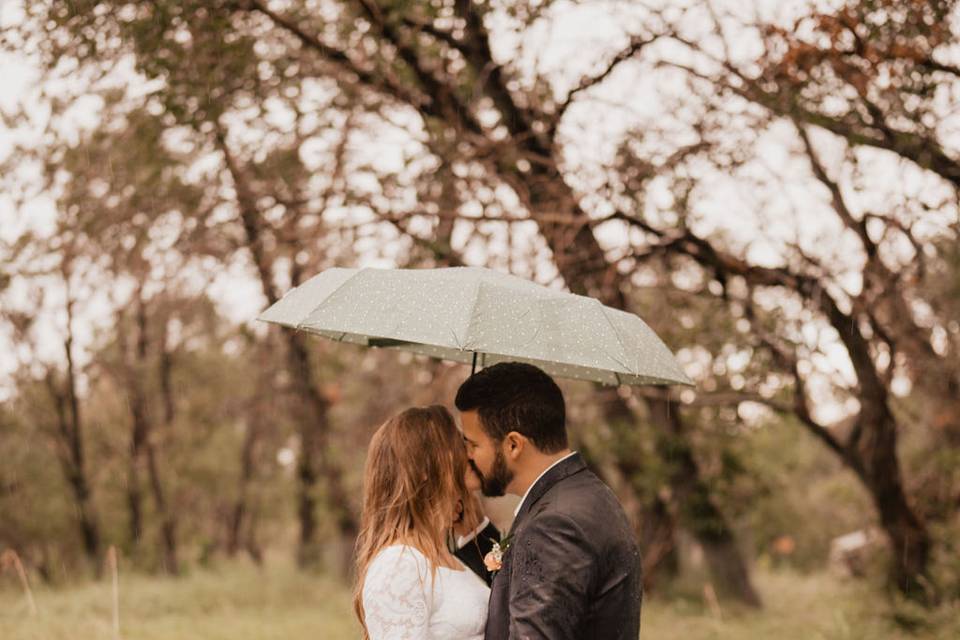 Couple under an umbrella