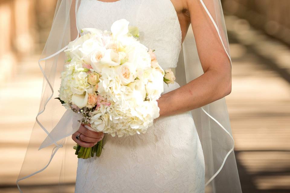 Bride holding her bouquet