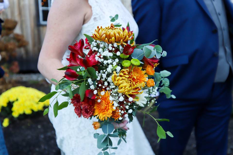 Bright fall flowers