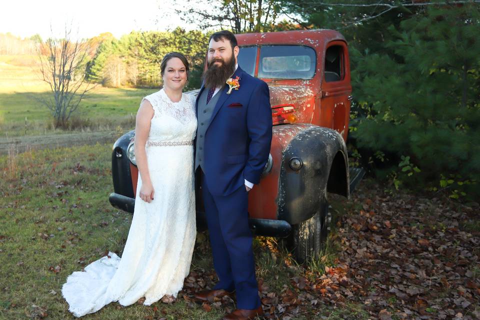At the farm truck