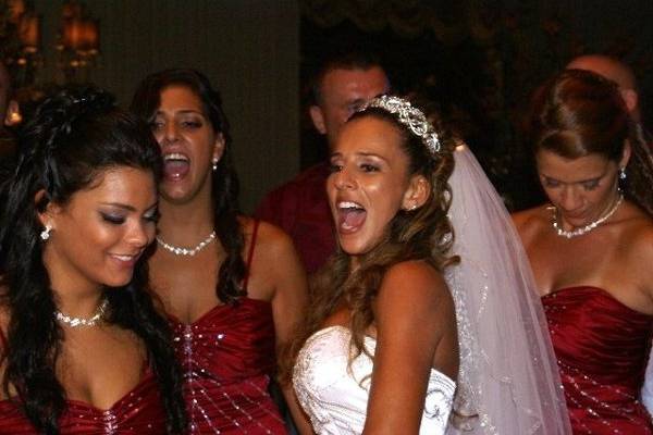 Bride with her bridesmaids