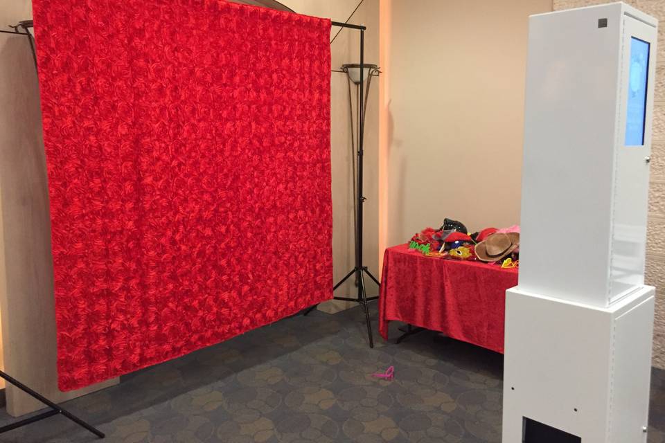 Red rosette backdrop