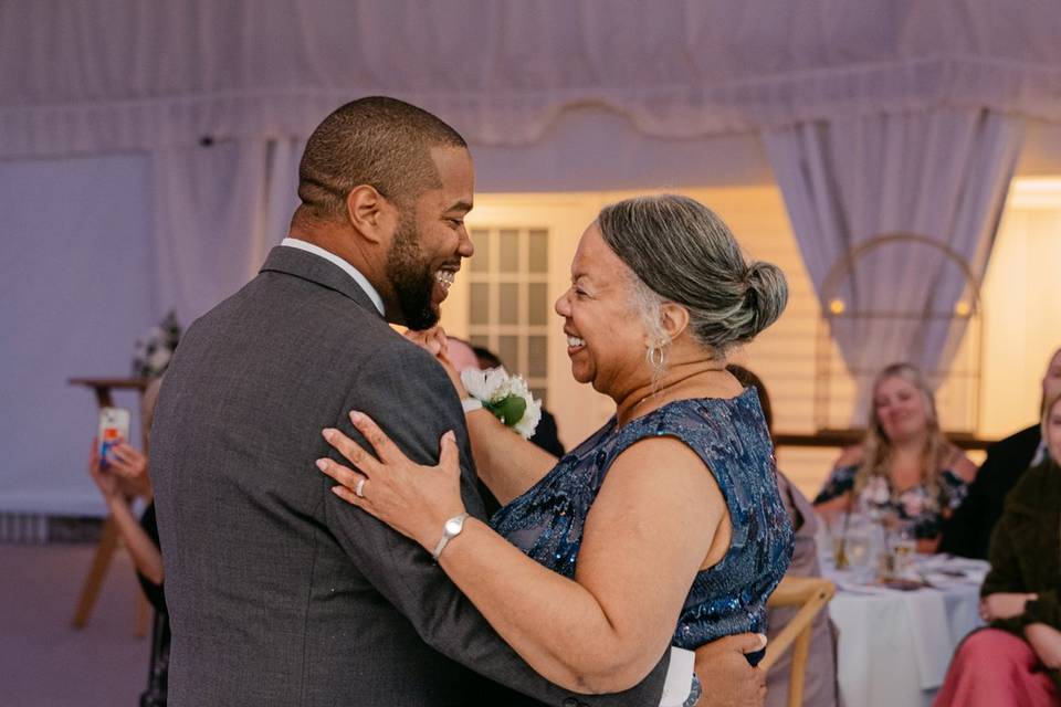 Mom and son dance