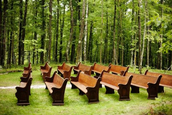 These 12, 12' long pews are included within your rental of our property for your wedding.Photo (c) Photogen Inc