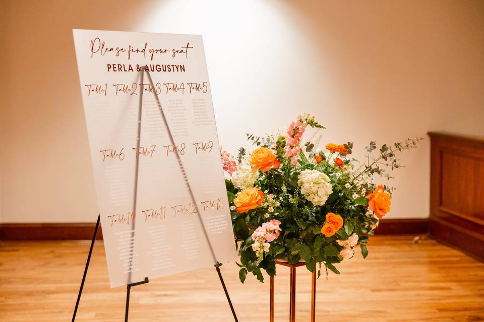 Seating chart floral