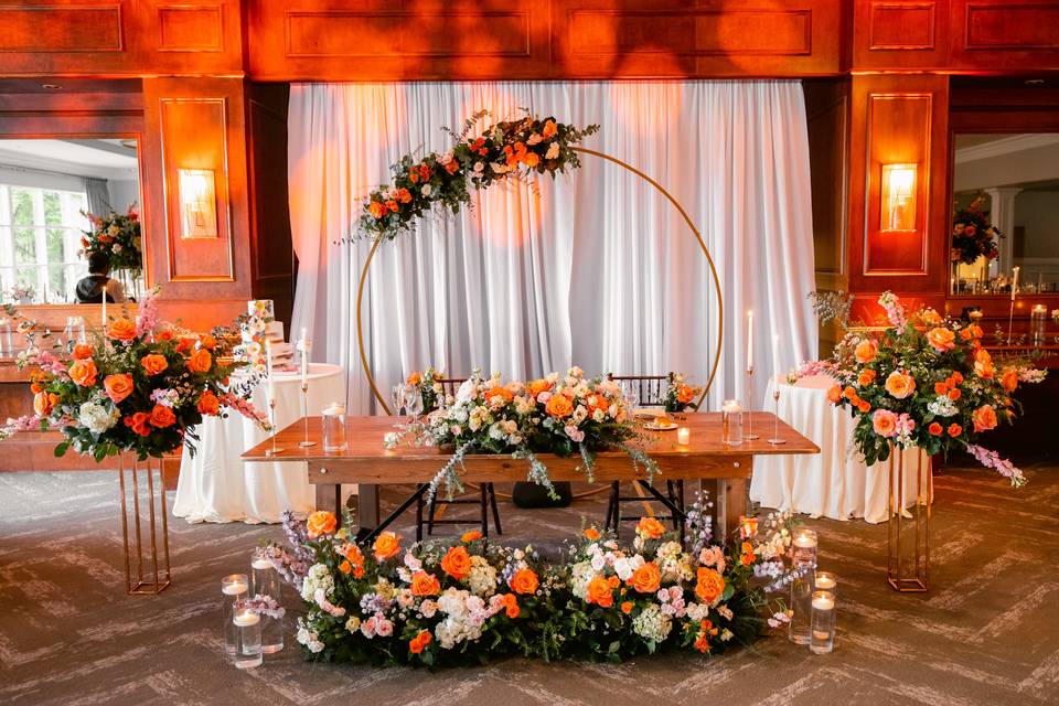 Sweetheart table decor