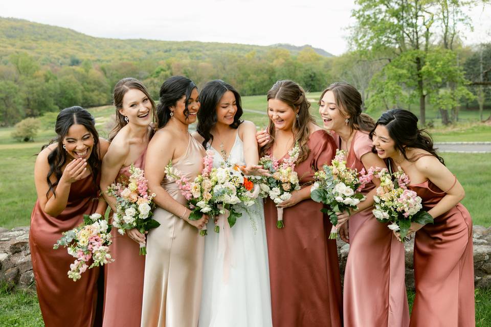 Bride and bridesmaids