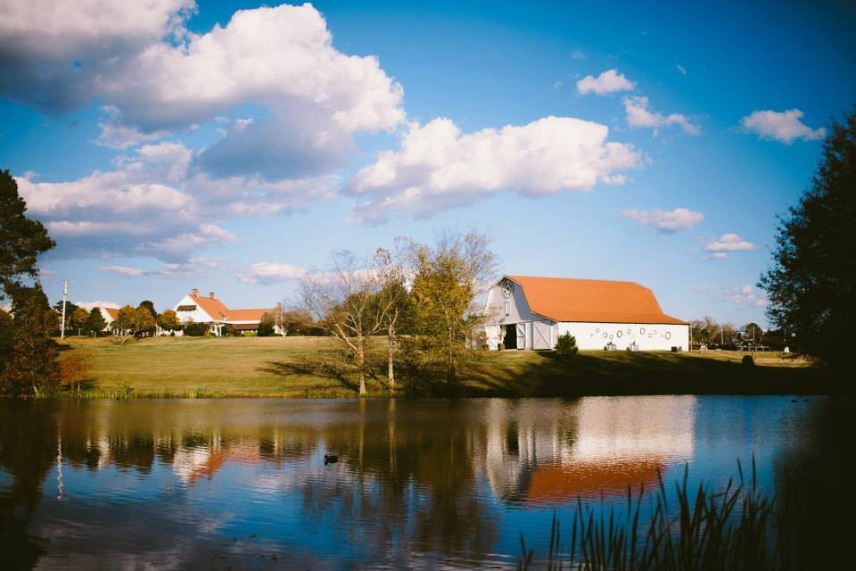 View of the barn from the lake