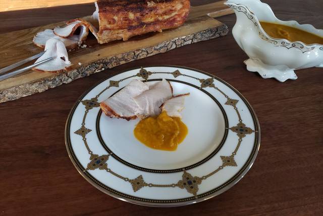Roast pork loin whit vellutata
