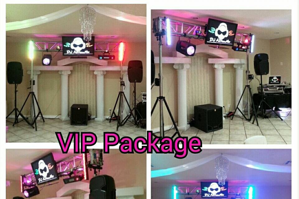 The VIP Package it's our most affordable package, it is meant of up to 75 guests or less smaller venues